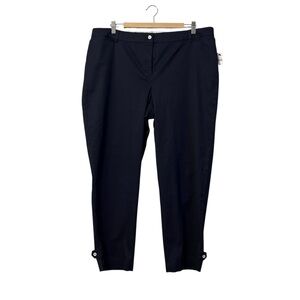 Talbots Perfect Crop Pants Flat Front Navy Women’s Sz 16 Business Casual NEW